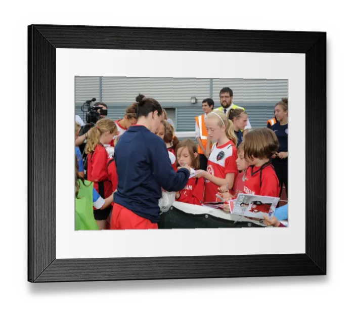 Framed Print : Natalia Pablos Sanchon Signs Autographs at Bristol Academy Women's Match Against Manchester City, 2014 Framed Print : Natalia Pablos Sanchon Signs Autographs at Bristol Academy Women's Match Against Manchester City, 2014