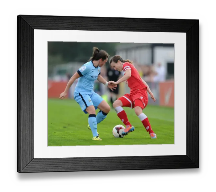Framed Print : Clash of Stars: Natalia Pablos Sanchon vs. Krystle Johnston in WSL Action - Bristol Academy Women vs. Manchester City Women Framed Print : Clash of Stars: Natalia Pablos Sanchon vs. Krystle Johnston in WSL Action - Bristol Academy Women vs. Manchester City Women