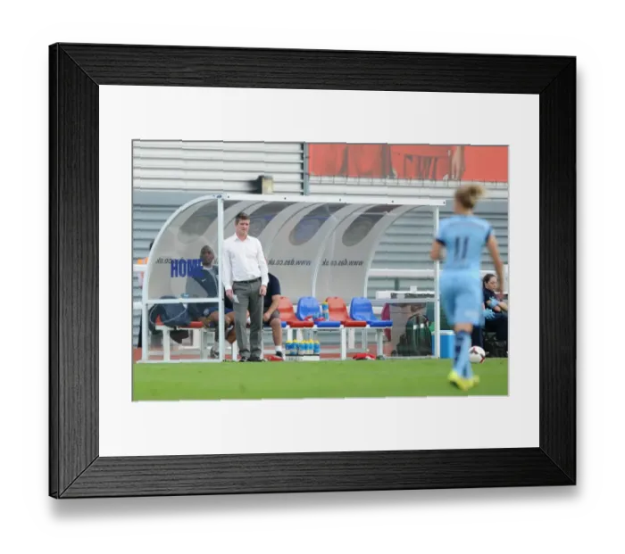 Framed Print : Bristol City FC: Dave Edmondson Watches as Bristol Academy Women Take on Manchester City Women in WSL Action