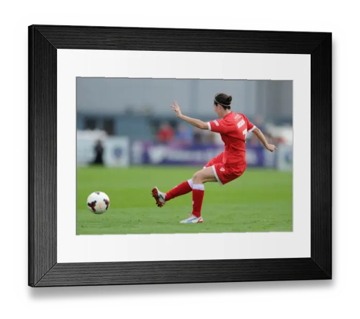 Framed Print : Bristol Academy Women's Natalia Pablos Sanchon Takes Aim Against Manchester City Women in WSL Action Framed Print : Bristol Academy Women's Natalia Pablos Sanchon Takes Aim Against Manchester City Women in WSL Action