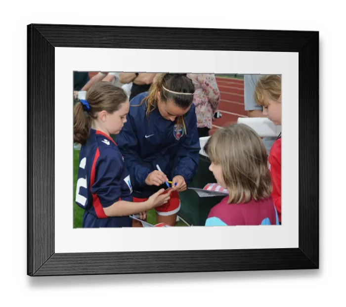 Framed Print : Bristol City FC: Natasha Harding of Bristol Academy Women Signs Autographs for Fans During BAWFC vs Manchester City Womens Match