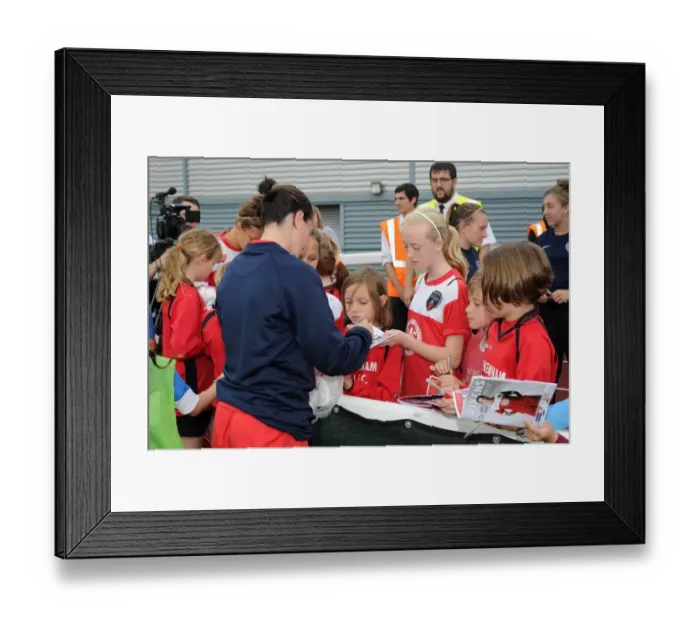 Framed Print : Natalia Pablos Sanchon Signs Autographs at Women's Super League Match between Bristol Academy and Manchester City Framed Print : Natalia Pablos Sanchon Signs Autographs at Women's Super League Match between Bristol Academy and Manchester City