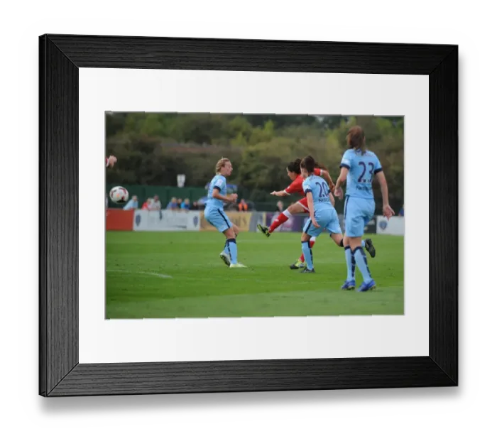 Framed Print : Bristol Academy Women's Laura Del Rio Garcia Takes A Shot Against Manchester City Women in FA WSL Match Framed Print : Bristol Academy Women's Laura Del Rio Garcia Takes A Shot Against Manchester City Women in FA WSL Match