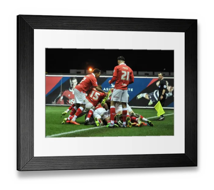 Framed Print : Bristol City: Luke Ayling's Goal Celebration vs. Crawley Town (13 December 2014)