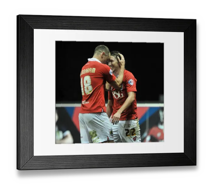 Framed Print : Bristol City's Luke Ayling and Aaron Wilbraham Celebrate Goal vs Crawley Town, Sky Bet League One, Ashton Gate Framed Print : Bristol City's Luke Ayling and Aaron Wilbraham Celebrate Goal vs Crawley Town, Sky Bet League One, Ashton Gate