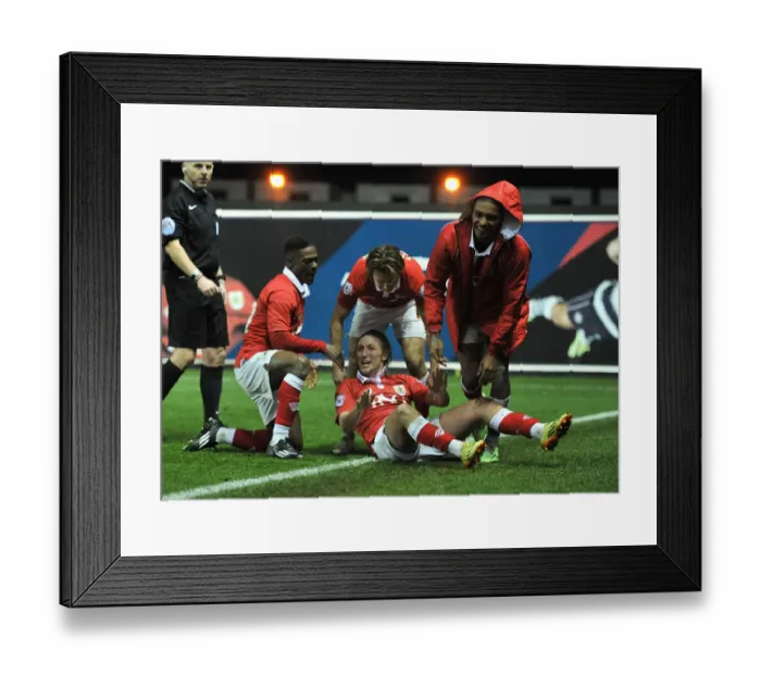 Framed Print : Euphoric Moment: Luke Ayling's Goal Celebration for Bristol City vs Crawley Town, Sky Bet League One Framed Print : Euphoric Moment: Luke Ayling's Goal Celebration for Bristol City vs Crawley Town, Sky Bet League One