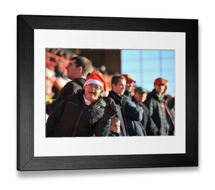 Framed Print : Bristol City Fan in Christmas Hat at Ashton Gate during Bristol City vs Crawley Town, Sky Bet League One Match (December 13, 2014) Framed Print : Bristol City Fan in Christmas Hat at Ashton Gate during Bristol City vs Crawley Town, Sky Bet League One Match (December 13, 2014)
