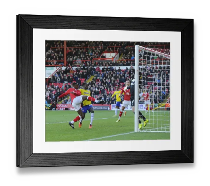 Framed Print : Agard's Shot Saved by Price: Bristol City vs Crawley Town, 13 December 2014 Framed Print : Agard's Shot Saved by Price: Bristol City vs Crawley Town, 13 December 2014