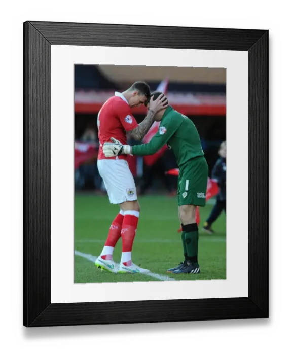 Framed Print : Bristol City FC: Aden Flint and Frank Fielding in Action against Crawley Town, Sky Bet League One, Ashton Gate - December 13, 2014
