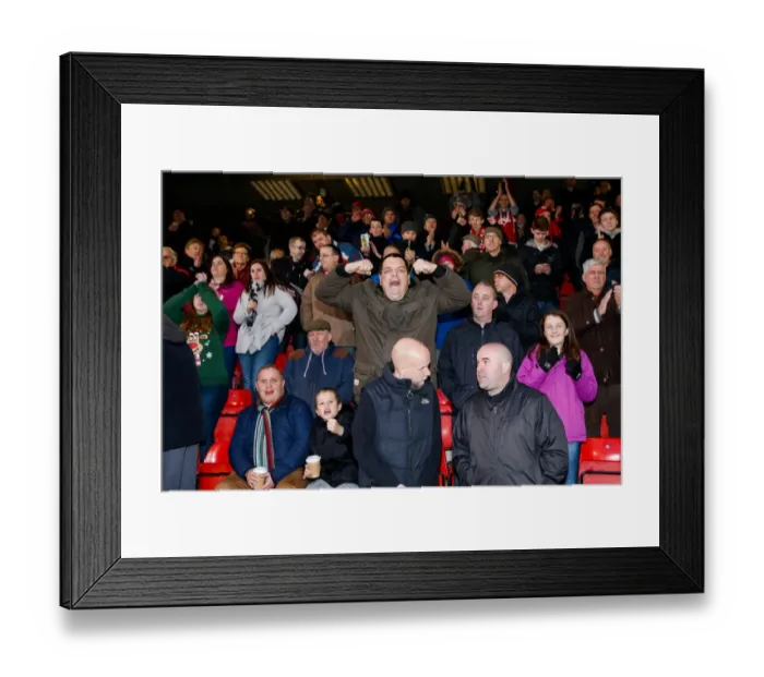 Framed Print : Bristol City Fans Celebrate at Crewe Alexandra's Stadium during Sky Bet League 1 Match, 2014 Framed Print : Bristol City Fans Celebrate at Crewe Alexandra's Stadium during Sky Bet League 1 Match, 2014