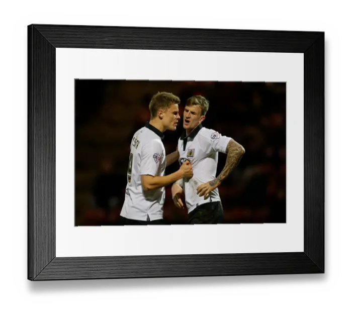 Framed Print : Consolation: Matt Smith Comforts Aden Flint After Missed Opportunity for Bristol City Framed Print : Consolation: Matt Smith Comforts Aden Flint After Missed Opportunity for Bristol City
