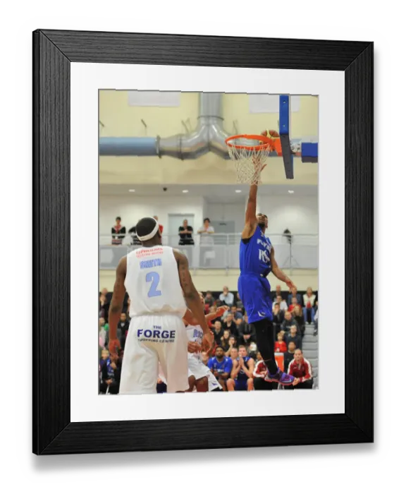 Framed Print : BBL Cup Semi-Final Showdown: A Basketball Battle between Bristol Flyers and Glasgow Rocks