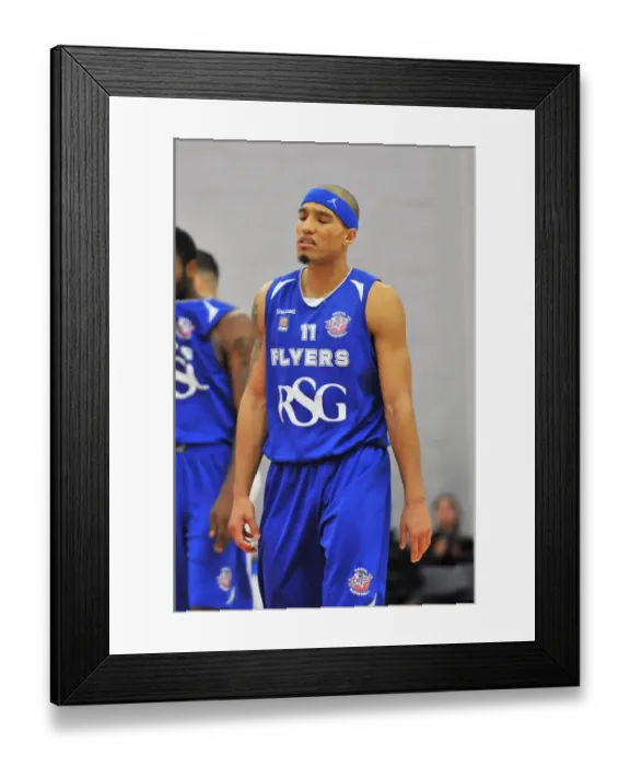 Framed Print : BBL Cup Semi-Final Showdown: Greg Streete's Unyielding Performance for the Bristol Flyers Against Glasgow Rocks Framed Print : BBL Cup Semi-Final Showdown: Greg Streete's Unyielding Performance for the Bristol Flyers Against Glasgow Rocks