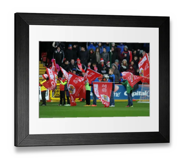 Framed Print : Bristol City vs Yeovil Town: Flagbearers at Ashton Gate, Sky Bet League One (December 2014)
