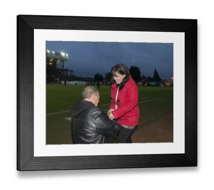 Framed Print : Marriage Proposal at Ashton Gate: A Memorable Moment during Bristol City vs. Yeovil Town Match Framed Print : Marriage Proposal at Ashton Gate: A Memorable Moment during Bristol City vs. Yeovil Town Match