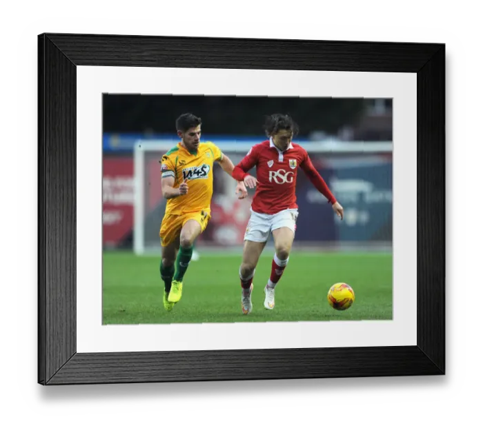 Framed Print : Bristol City vs Yeovil Town: Luke Freeman vs Joe Edwards Clash at Ashton Gate, Sky Bet League One