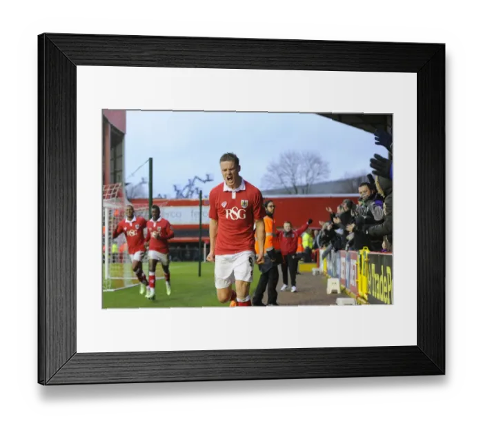 Framed Print : Matt Smith's Euphoric Goal Celebration: Bristol City's Victory Over Yeovil Town, Sky Bet League One Framed Print : Matt Smith's Euphoric Goal Celebration: Bristol City's Victory Over Yeovil Town, Sky Bet League One