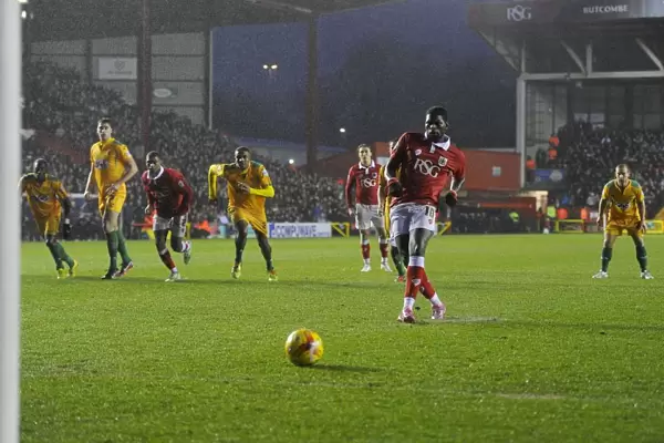 Bristol City's Jay Emmanuel-Thomas Scores Penalty Against Yeovil Town, Sky Bet League One, Ashton Gate