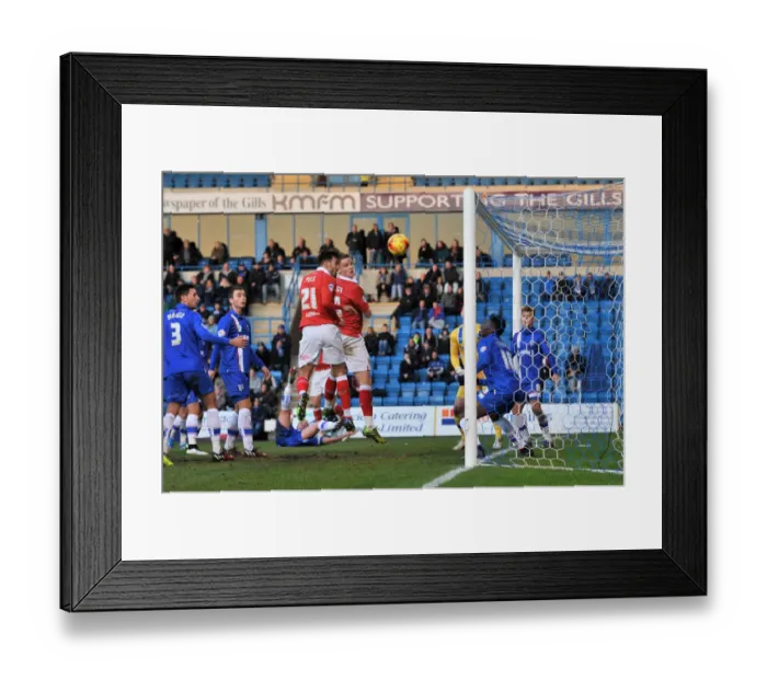 Framed Print : Matt Smith Scores Opening Goal for Bristol City in Sky Bet League One Match vs. Gillingham (2014)