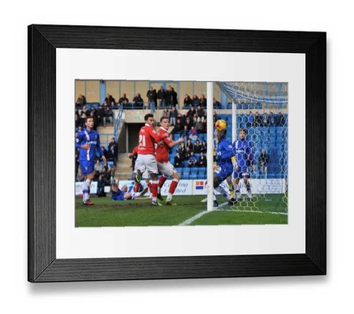 Framed Print : Bristol City's Matt Smith Scores Opening Goal Against Gillingham, Sky Bet League One, December 2014 Framed Print : Bristol City's Matt Smith Scores Opening Goal Against Gillingham, Sky Bet League One, December 2014