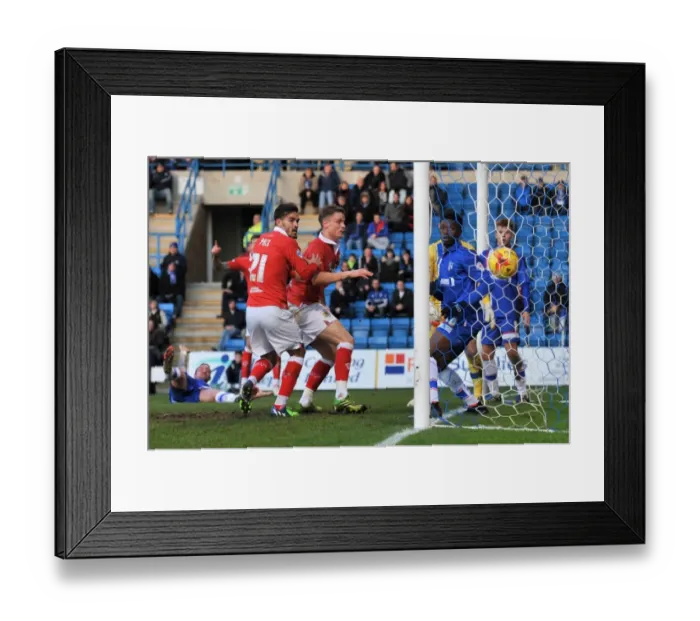 Framed Print : Matt Smith Scores Opening Goal: Bristol City's Victory in Sky Bet League One Clash against Gillingham (2014)