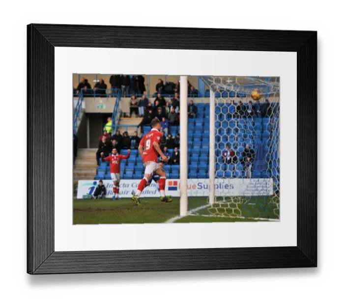 Framed Print : Bristol City's Matt Smith Celebrates Double Strike Against Gillingham - December 2014