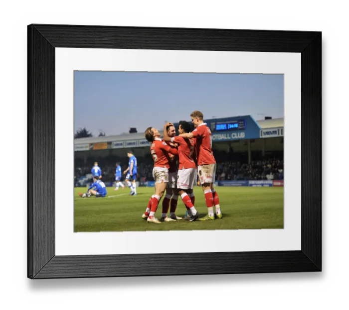 Framed Print : Bristol City Celebrates Win Against Gillingham: Scott Wagstaff's Goal