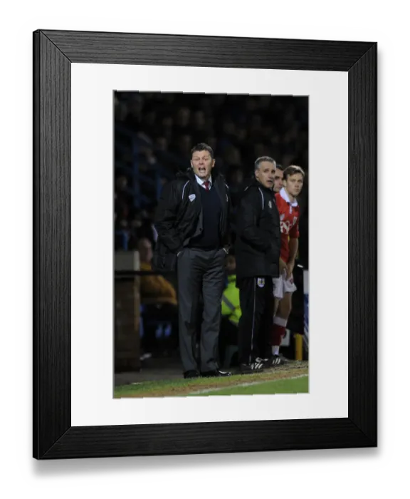 Framed Print : Steve Cotterill Guides Bristol City in Sky Bet League One Clash at Priestfield Stadium (December 2014)