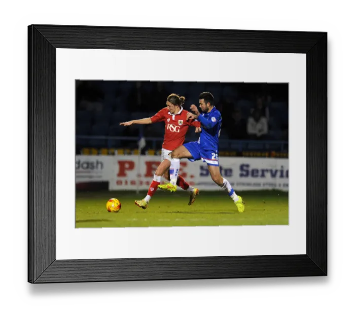Framed Print : Bristol City vs Gillingham: Luke Ayling Faces Pressure from Michael Doughty Framed Print : Bristol City vs Gillingham: Luke Ayling Faces Pressure from Michael Doughty