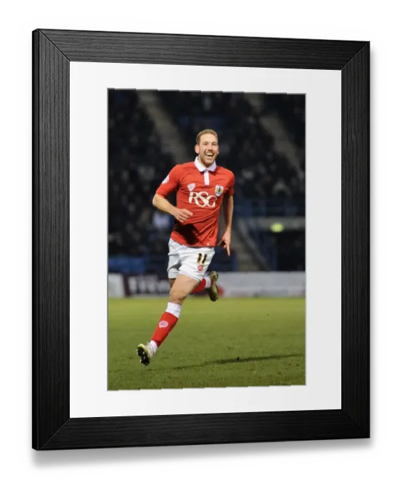 Framed Print : Bristol City's Scott Wagstaff Celebrates Goal Against Gillingham, Sky Bet League One, December 2014