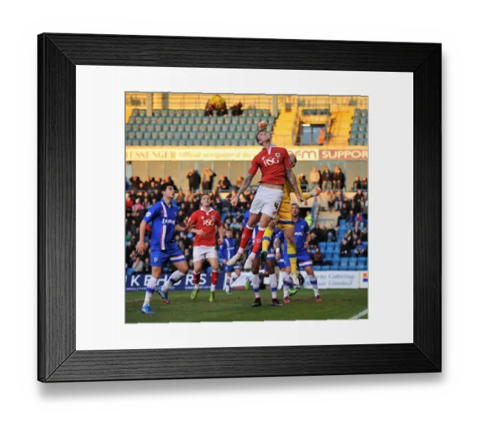 Framed Print : Aden Flint vs Stuart Nelson: Intense Header Battle at Priestfield Stadium - Bristol City vs Gillingham, Sky Bet League One Framed Print : Aden Flint vs Stuart Nelson: Intense Header Battle at Priestfield Stadium - Bristol City vs Gillingham, Sky Bet League One