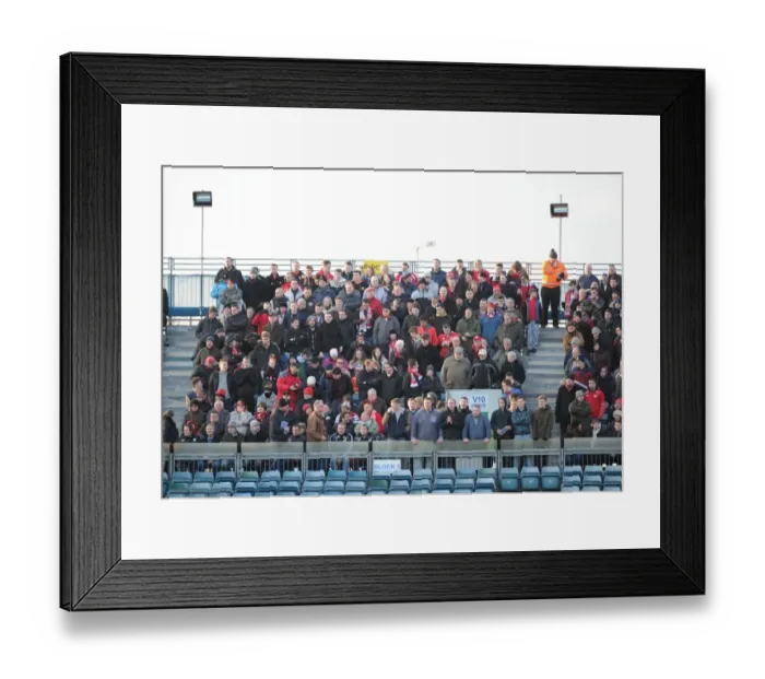 Framed Print : Bristol City Fans in Action at Priestfield Stadium (December 2014) Framed Print : Bristol City Fans in Action at Priestfield Stadium (December 2014)