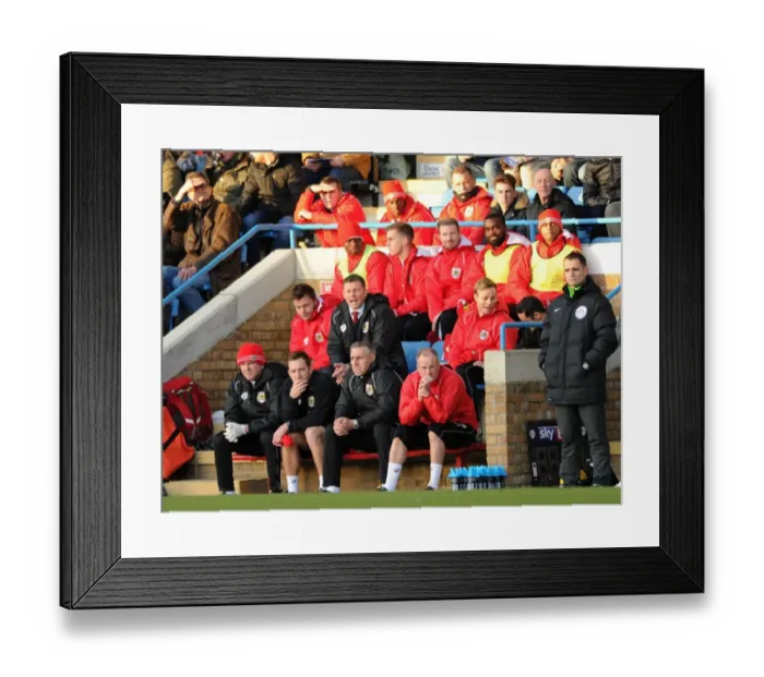 Framed Print : Steve Cotterill Leads Bristol City Against Gillingham in Sky Bet League One Clash at Priestfield Stadium (December 2014)