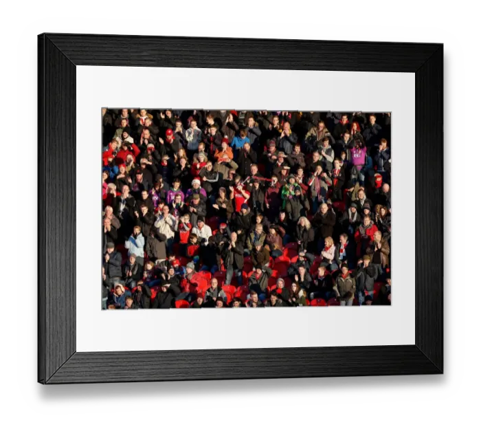 Framed Print : Bristol City Fans Celebrate at Doncaster Rovers vs. Bristol City FA Cup Match, January 2015