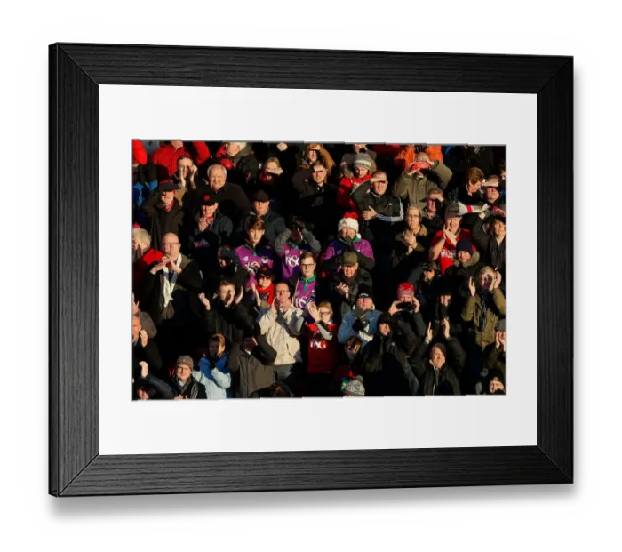 Framed Print : Bristol City Fans Cheer at Doncaster Rovers vs. Bristol City FA Cup Match, January 2015