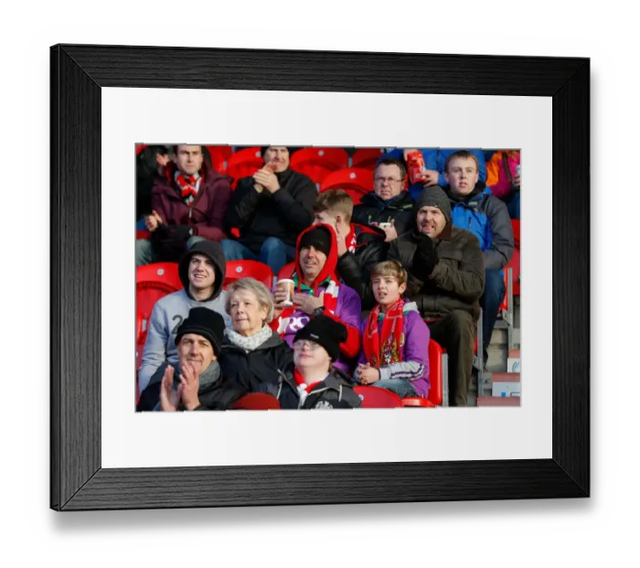Framed Print : Bristol City Fans Gather at Keepmoat Stadium for FA Cup Match