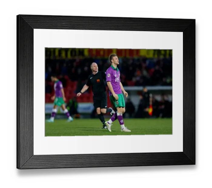Framed Print : Bristol City's Todd Kane Disappointed After Saved Shot in Doncaster Rovers vs Bristol City FA Cup Match, January 2015