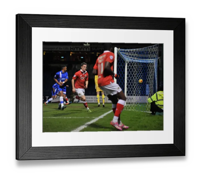 Framed Print : Matt Smith's Goal Celebration: Gillingham vs. Bristol City, Johnstone's Paint Trophy Area Final (2015)