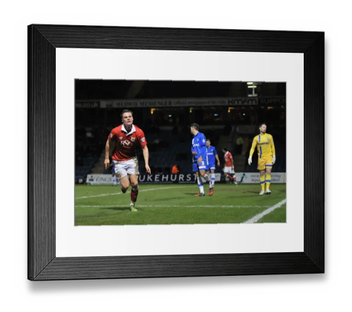 Framed Print : Matt Smith Scores His Second Goal: Bristol City's Victory in the Johnstone's Paint Trophy Area Final Against Gillingham