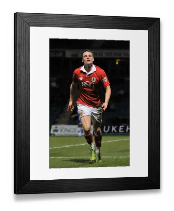Framed Print : Bristol City's Matt Smith Scores the Winning Goal in Johnstone's Paint Trophy Area Final against Gillingham Framed Print : Bristol City's Matt Smith Scores the Winning Goal in Johnstone's Paint Trophy Area Final against Gillingham