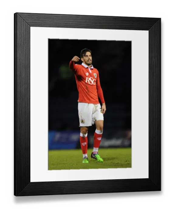 Framed Print : Marlon Pack of Bristol City in Action against Gillingham at Priestfield Stadium, Johnstone's Paint Trophy Area Final (06 / 01 / 2015)