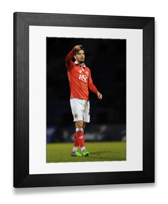 Framed Print : Marlon Pack in Action: Bristol City's Johnstone's Paint Trophy Battle at Gillingham's Priestfield Stadium, 2015