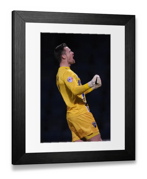 Framed Print : Gillingham's Stuart Nelson Rejoices in Area Final Upset over Bristol City Framed Print : Gillingham's Stuart Nelson Rejoices in Area Final Upset over Bristol City