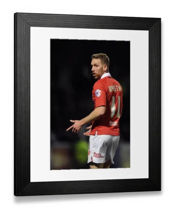 Framed Print : Scott Wagstaff in Action: Bristol City's Johnstone's Paint Trophy Area Final Thriller at Gillingham's Priestfield Stadium, January 2015