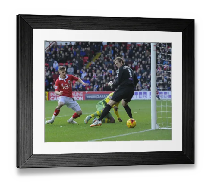 Framed Print : Bristol City's Joe Bryan Scores Stunner Past Notts County's Roy Carroll - Sky Bet League One, 10 January 2015