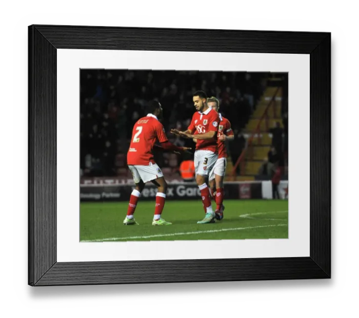 Framed Print : Bristol City Celebrates: Williams and Little's Goal Blitz against Notts County (January 10, 2015) Framed Print : Bristol City Celebrates: Williams and Little's Goal Blitz against Notts County (January 10, 2015)