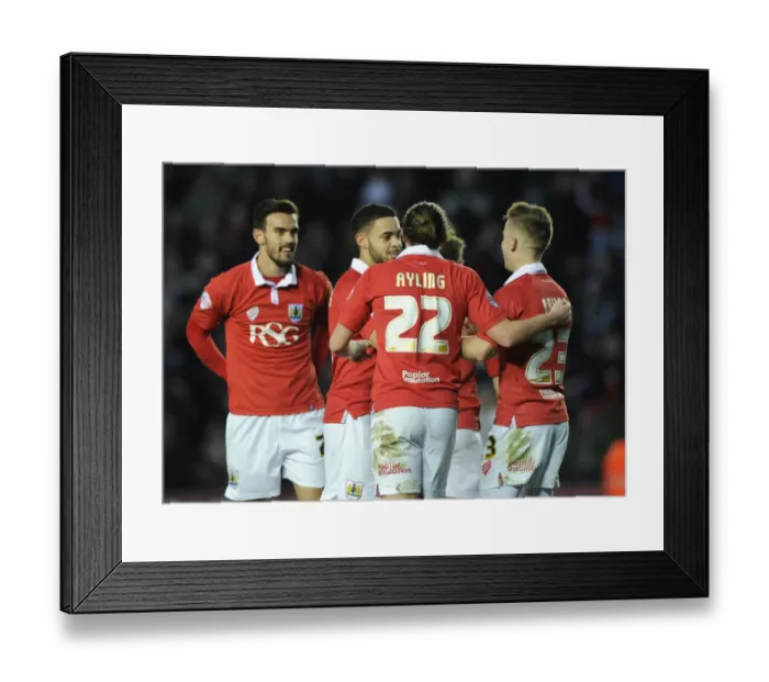 Framed Print : Bristol City Celebrates Derrick Williams Goal Against Notts County, Sky Bet League One, Ashton Gate