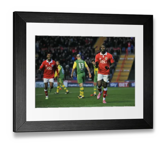 Framed Print : Bristol City's Jay Emmanuel-Thomas Scores Third Goal Against Notts County in Sky Bet League One Match at Ashton Gate Framed Print : Bristol City's Jay Emmanuel-Thomas Scores Third Goal Against Notts County in Sky Bet League One Match at Ashton Gate