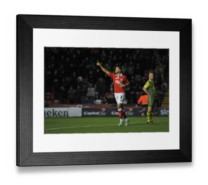 Framed Print : Bristol City's Derrick Williams Euphorically Celebrates Goal Against Notts County in Sky Bet League One Framed Print : Bristol City's Derrick Williams Euphorically Celebrates Goal Against Notts County in Sky Bet League One