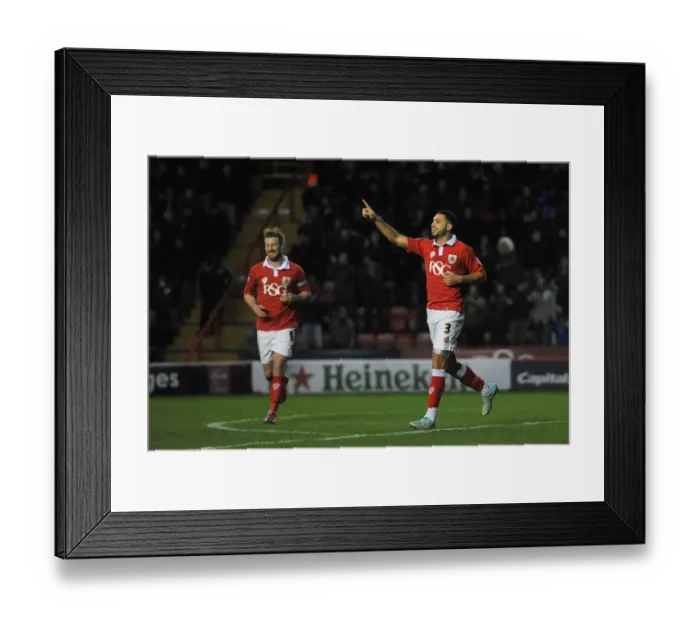 Framed Print : Bristol City's Derrick Williams Celebrates Goal Against Notts County, Sky Bet League One, Ashton Gate